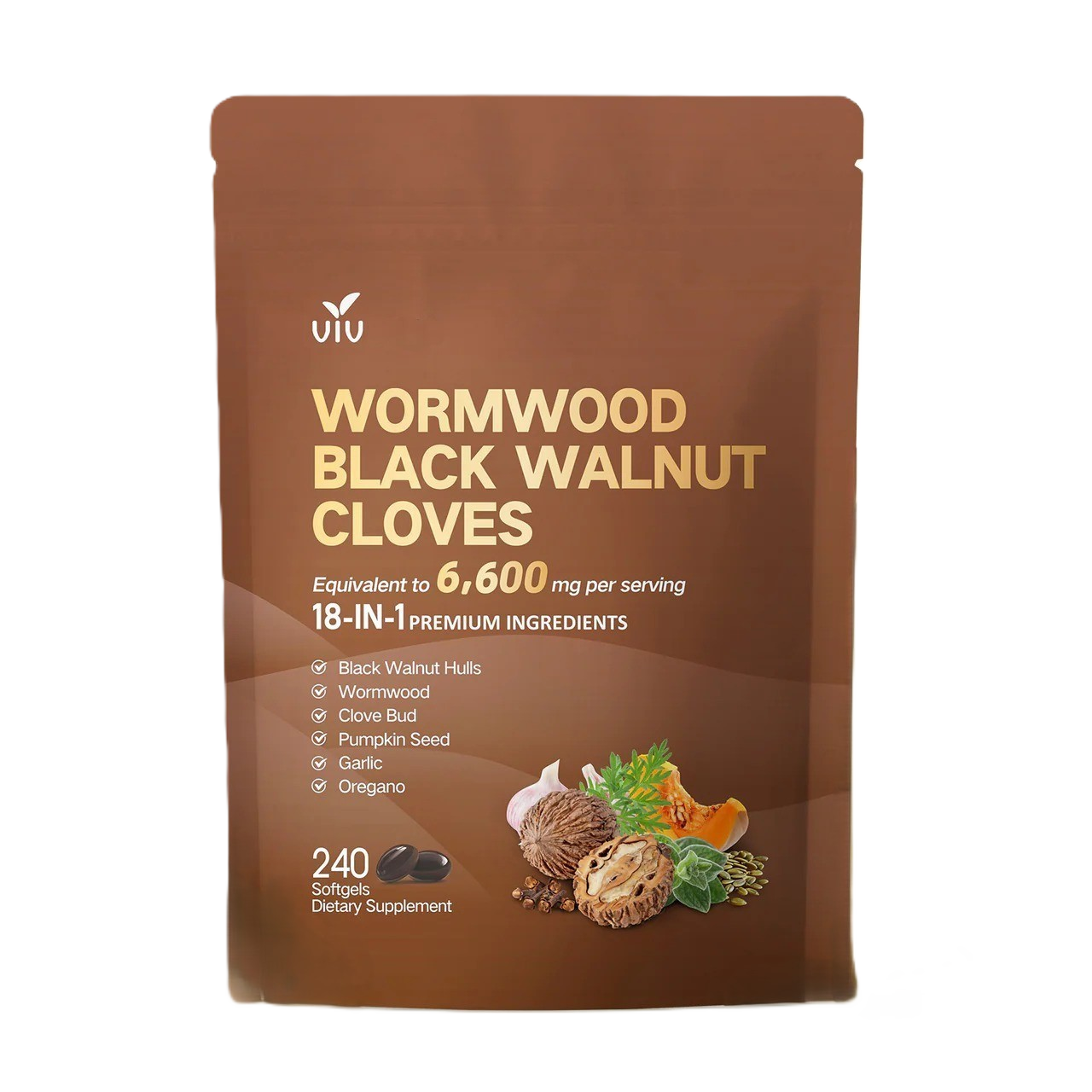 Wormwood Black Walnut Cloves 6600mg | 18-in-1