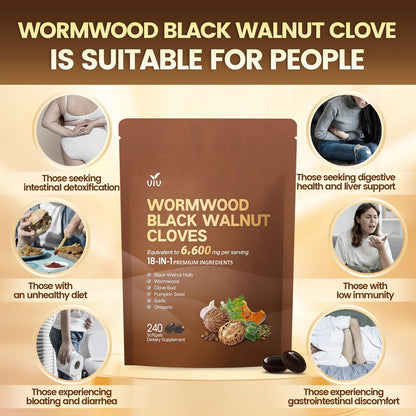 Wormwood Black Walnut Cloves 6600mg | 18-in-1